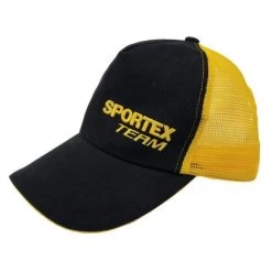 Sportex Base Cap Sort/gul (mesh)